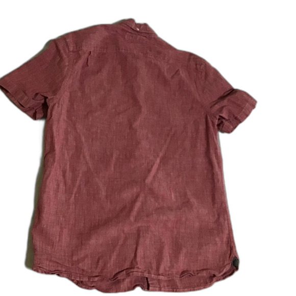 Hawker Rye Mens Slim Red Short Sleeve Button Down Shirt LG - Picture 2 of 7